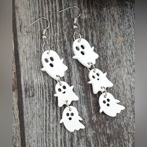Halloween Ghost Spooky Acrylic Dangle Drop Earrings